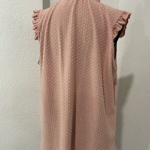 Adrianna Papell Pink Textured Blouse with Ruffle Sleeves